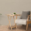 PJ Wood 5-Pack TV Tray, Folding Wooden Dinner Table Set