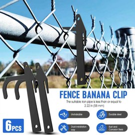 Chain Link Banana Clips 6 PCS, Metal Fence Stretcher Tensioning, Hook Loop Mesh Tools for Fixed Chain Link