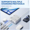 Flat Plug Power Bar with USB C, 4FT Ultra-Thin Extension
