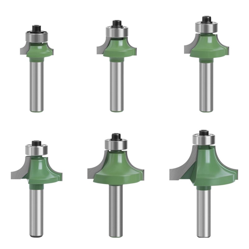 Mivanta Rounding Cutter 8 mm Shank - 6 Pieces Carbide