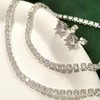 HAXIYA Tennis Necklace Set for Women Crystal Bracelet Diamond Earrings