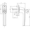 Roto RSA A40 ML 43 M5X40 R011 Samba Window Handle,