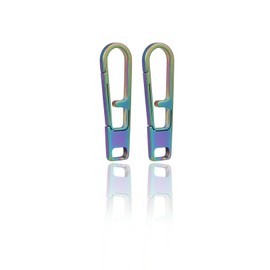 TIKIDESIGN Titanium Zip Zipper, Pack of 2 Zip Pendants, Removable Zip Pull, Zip Replacement for Backpacks, Luggage, Jackets, DIY Repair Colourful