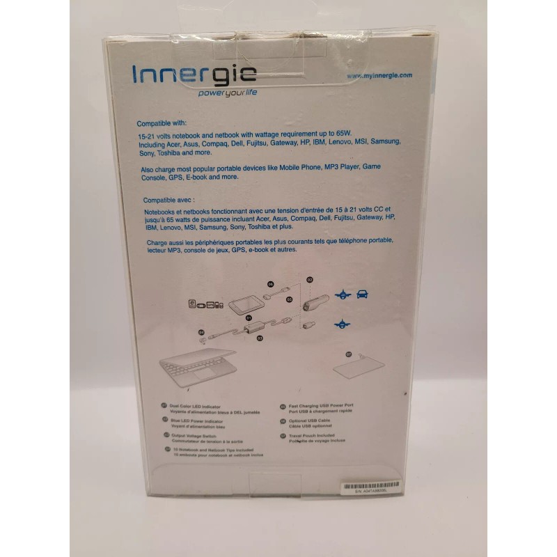 Innergie mCube Mini Universal 65W Auto Air Travel Power Adapter