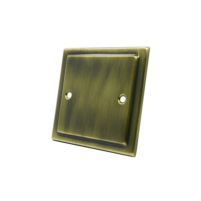 AET VAB1GBP Victorian Antique Brass Single Electrical Blanking Plate 1-Gang,