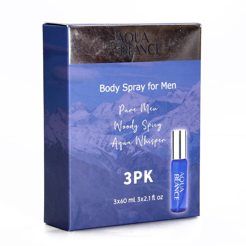 AQUA BLANCE Body Spray For Men, 2.1 Fl Oz/60 ML,