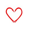 Fish Hooks Heart (4", Red)