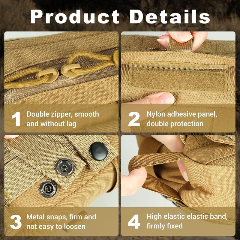 Tactical Molle Pouch, 1000D Nylon Waterproof Utility Tool Pouch Gadget