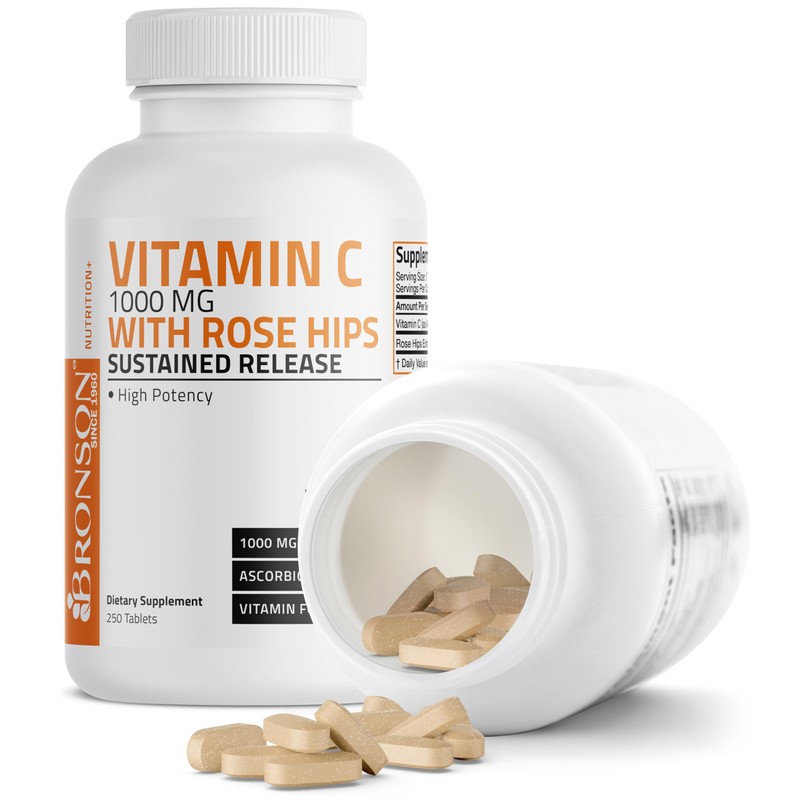 Bronson Vitamin C 1000 mg with Rose HIPS Sustained Release,