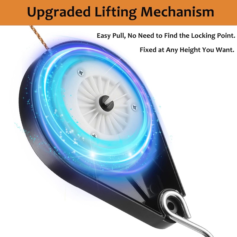WROSWT Upgraded Retractable Plant Hanger,Plant Pulleys for Hanging Plants,Easy to
