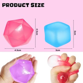 4 Pcs Sugar Ball, Sugar Ball Fidget, Stress Balls for Fidget, Luminous Diamond Ice Cube Squeeze Toy, Anxiety and Stress Relief, Squeeze Sugar Ball Suitable for Boys and Girls