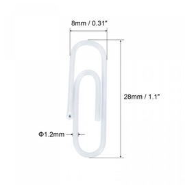 sourcing map Paper Clips Small Size 1.1 Inch Vinyl Coated to Prevent Tearing Pages with Box for Organize Office Home White Count 200