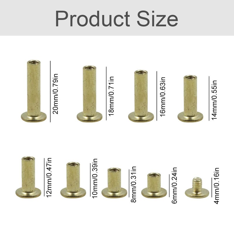 80 Set Chicago Binding Screws Brass Binding Screws Binding Screws