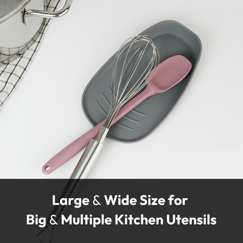 Carrotez Large Silicone Utensil Rest for Stove Top - Unbreakable