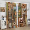 Rustic Cabin Curtain,Brown Bear Deer Forest Animals Hunting Wildlife Retro