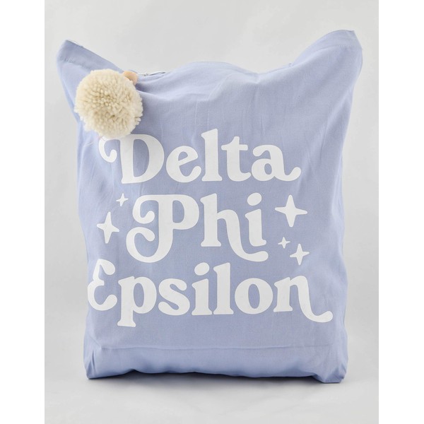 Sorority Shop Delta Phi Epsilon Retro Pom Pom Tote Bag