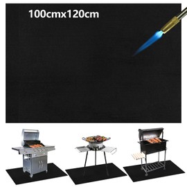 Fireproof Mat 120 x 100 cm, Fire Protection Mat, Heat Resistant Up to 1000 °C, Carbon Felt Heat Protection Mat, Ideal as a Fire Protection Mat for Barbecues, Camping, Welding, Fireplace, Lawn