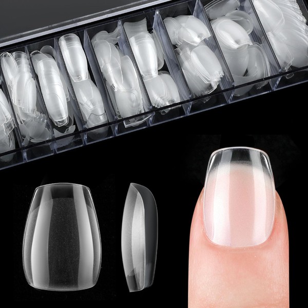cobee Mini Short Nail Tips, 504pcs PMMA Resin False Press