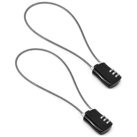 QWORK Motorcycle Helmet Lock, 2 Pack Password Lock & Cable Universal Motorcycle Bike Helmet Luggage Security