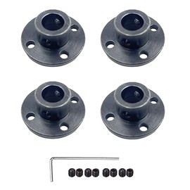 4Pcs Black 10mm Flange Coupling Connector, Rigid Guide Steel Model Coupler Accessory, Shaft Axis Fittings for DIY RC Model Motors