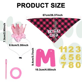 Pink Dog Birthday Party Decorations Set, Puppy Birthday Decorations Kit Dog Birthday Decor Hat Bandana Dog Birthday Banner Scarf Sign Party Supplies for Puppy Pets Dogs (Style 2)