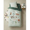 Vertbaudet Animal Researcher Bed Linen Set, Organic Cotton, Green, 140