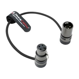 Alvin's Cables Rotatable Low-Profile XLR 3 Pin Male to Female Ultra-Flexible Cable, Aramid-Reinforced for Sony|Canon|Blackmagic Pro Cameras & Studio Audio(Black)