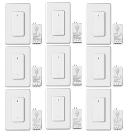 NineLeaf 4PK Wireless Lights Switch and Receiver Kit, No Wiring Required Outdoor1300ft Indoor300ft Remote Lighting Fixture for LED Light Ceiling Lights Lamps, IP66 Waterproof, Removable, Programmeable