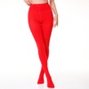 EVERSWE 2 Pairs Pack Women's Opaque Tights (L-XL, Red)