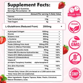 Sijigood Glutathione Collagen Gummies, Skin Brightening & Anti-Aging, Supports Hair, Skin & Nail Health, Glutathione Supplement for Women, Strawberry Flavor, 60 Count