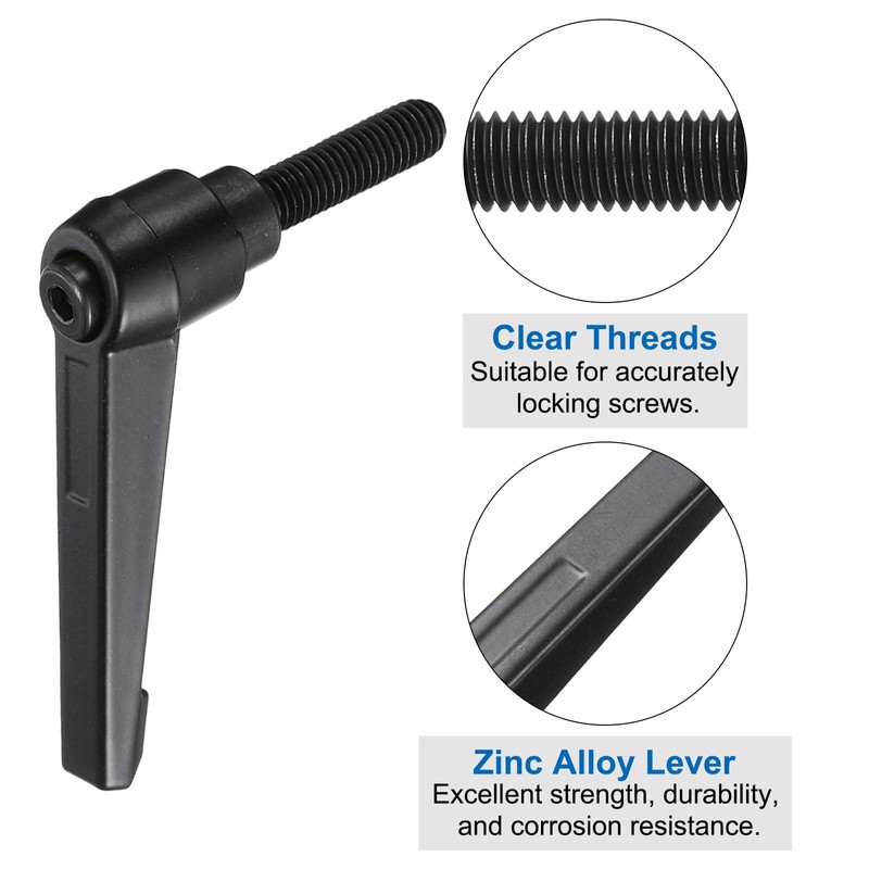 sourcing map 2pcs Lever Adjustable Handles M8 x 25mm Metric