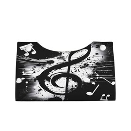 Retro Music Notes Pattern Rectangle Tissue Box Cover PVC Faux Leather Tissue Boxes Holder Lightweight Tissue Box Cube for Bathroom Home Car Office