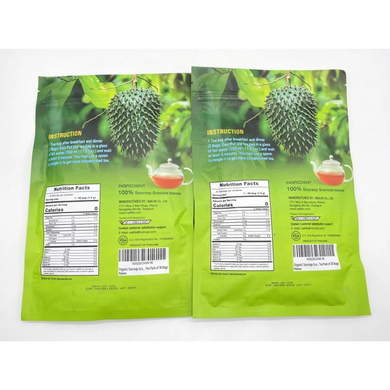 NalLife Organic Soursop Graviola Leaves Tea 2pk - 30 Bags