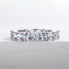Gobaalele Cushion Cut Cubic Zirconia Eternity Ring, 5.1cttw 5A CZ