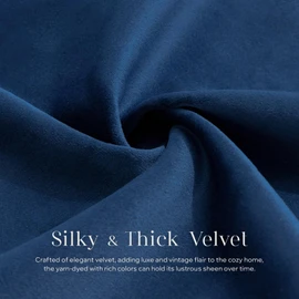 Phantoscope Pack of 2 Velvet Decorative Throw Pillow Covers Soft Solid Square Cushion Case for Couch Navy Blue 12 x 20 inches 30 x 50 cm