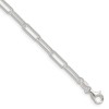 GlittersandGold Sterling Silver Polished 3.5mm Paperclip Chain Necklace