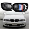 Glossy Black M-Color Front Kidney Grille Compatible with 2003-2006 E46