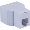 Power Gear White Duplex 4P4C in-Line Adapter, Extender for Home