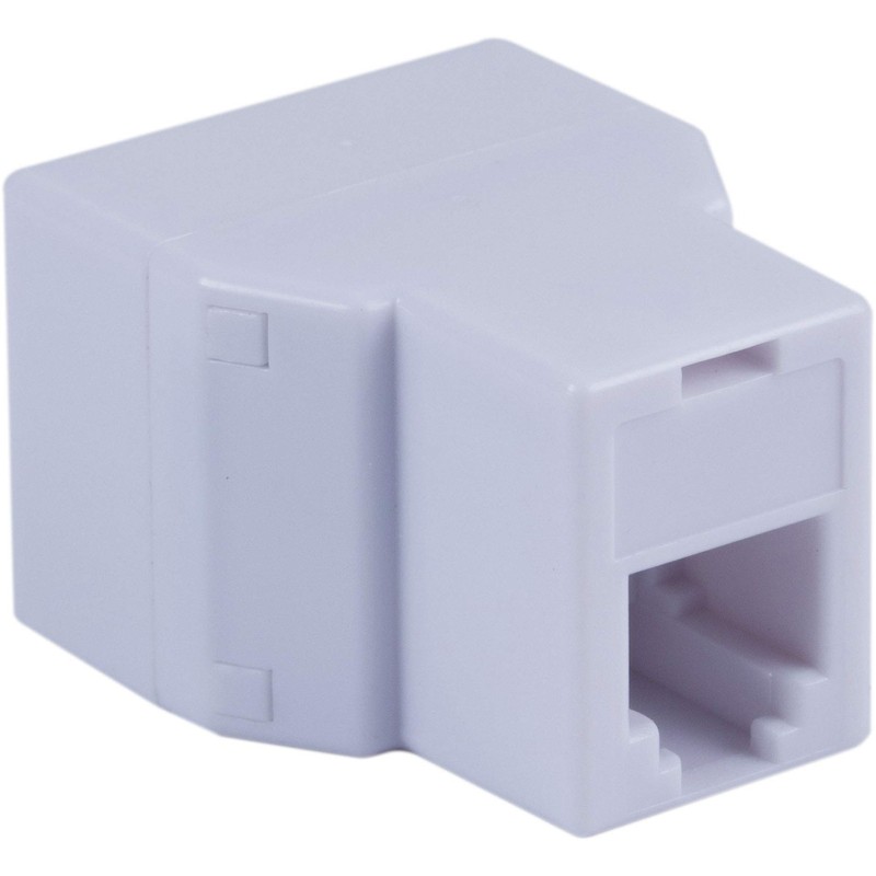 Power Gear White Duplex 4P4C in-Line Adapter, Extender for Home