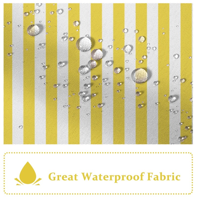 Yellow and White Stripd Shower Curtains for Bathroom Vertical Line