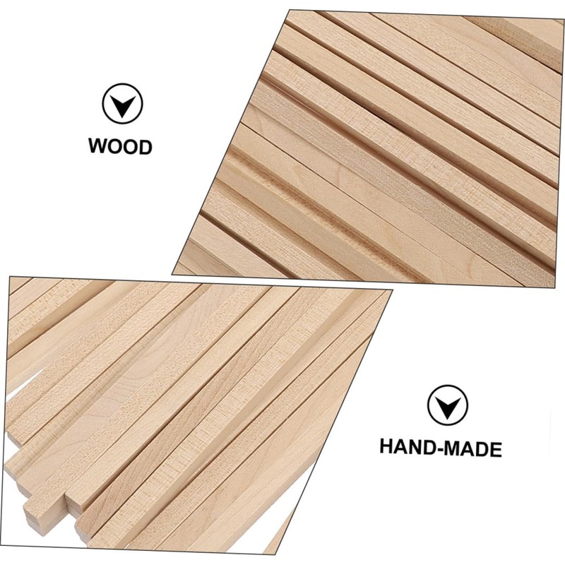 Operitacx 30pcs Square Wooden Sticks for Craft DIY Projects Long