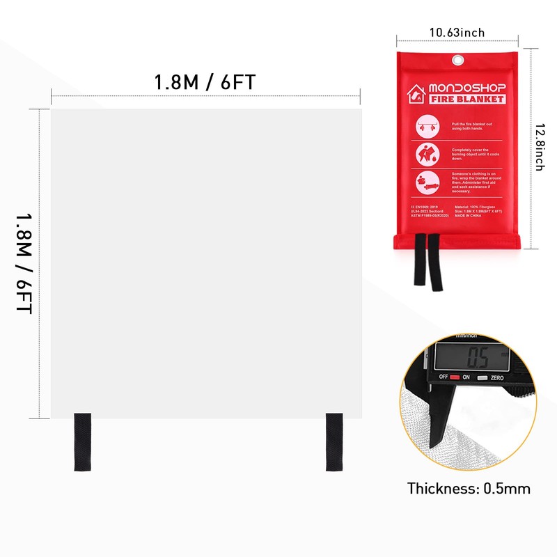 Mondoshop Fire Blanket Emergency for Home and Kitchen - 2