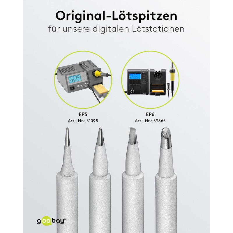 Goobay 51073 Soldering Tip Set for Soldering Station EP5 &