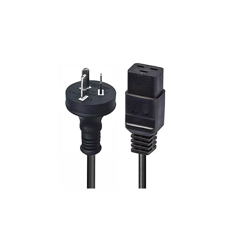 2m Power Cable 10A 3-Pin Plug to IEC C19 Socket