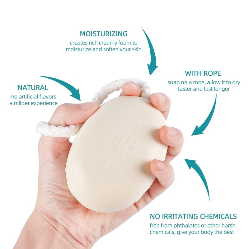 Soap On a Rope 2-Pack Set for Face Body Hair