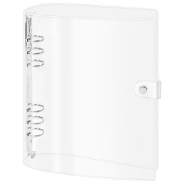 Transparent Seal Book, 6 Ring Binder, Snap-On Waterproof Clear Binder Used for Six Ring Loose-Leaf Refills (Transparent, A5)