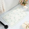 Floral Non Slip Bath Mat, Rubber Backing Ultra Thin Spring