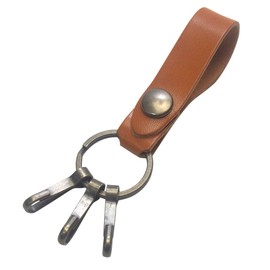 [highstyle] Tochigi Leather Key Chain, Made in Japan, Tochigi Leather, 3 Key Hook Type, Belt Loop Key Chain, antique/camel