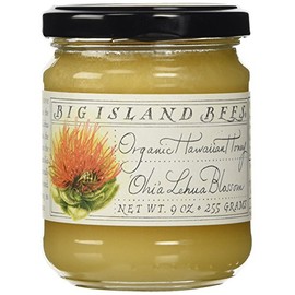 Organic Ohia Lehua Blossom Raw Hawaiian Honey, Single Floral Variety by Big Island Bees (9 oz Glass Jar)