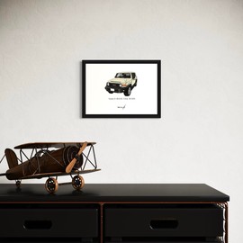 POSTER POP ART A4 FRAMED TOYOTA FJ CRUISER FINAL EDITION WHITE PAPER SIZE 297mmx210mm BLACK FRAME TOYOTA FJ CRUISER FINAL EDITION WHITE